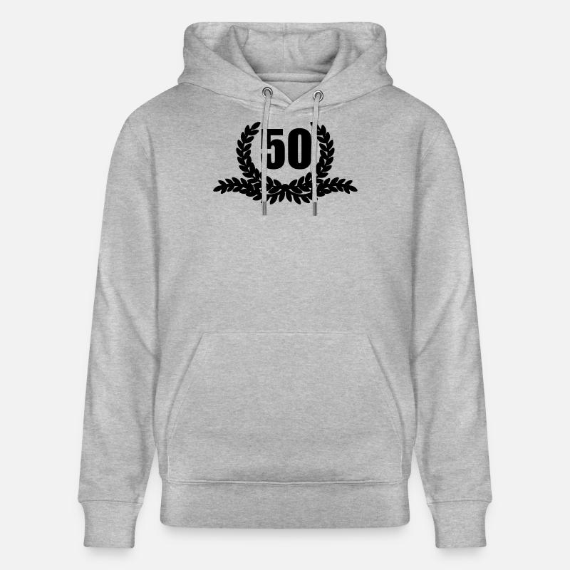 Couronne de laurier 50 ANS - Sweat à capuche bio CRUISER Stanley/Stella Unisexe - gris chiné