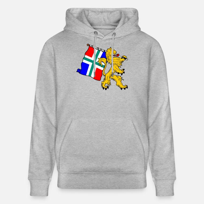 Lion avec drapeau Groningue - Sweat à capuche bio CRUISER Stanley/Stella Unisexe - gris chiné
