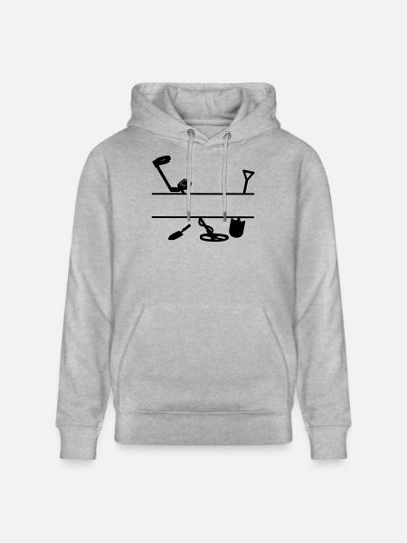 Metal detector logo - Stanley/Stella CRUISER Unisex Organic Hoodie - heather grey