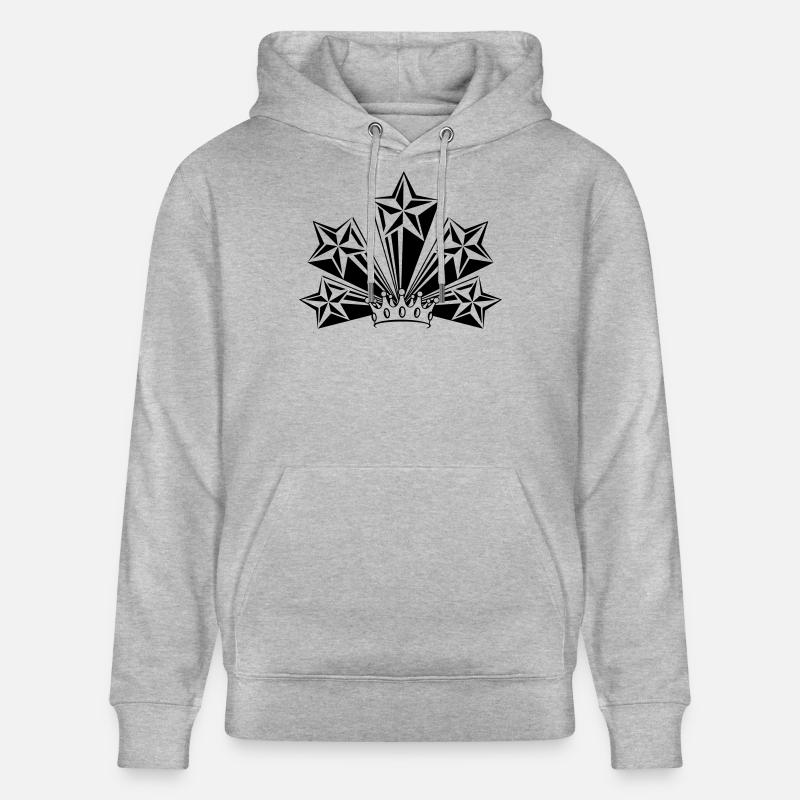 Transparente Krone mit vier großen Sternen - Stanley/Stella Unisex Bio-Hoodie CRUISER  - Grau meliert