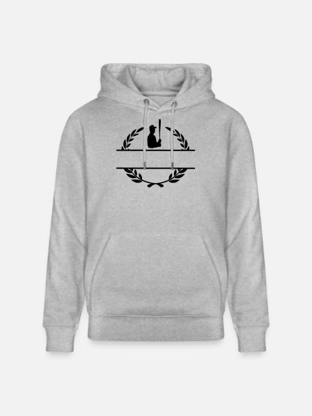 Baseball-Hitter im Lorbeerkranz-Monogramm - Stanley/Stella Unisex Bio-Hoodie CRUISER - Grau meliert