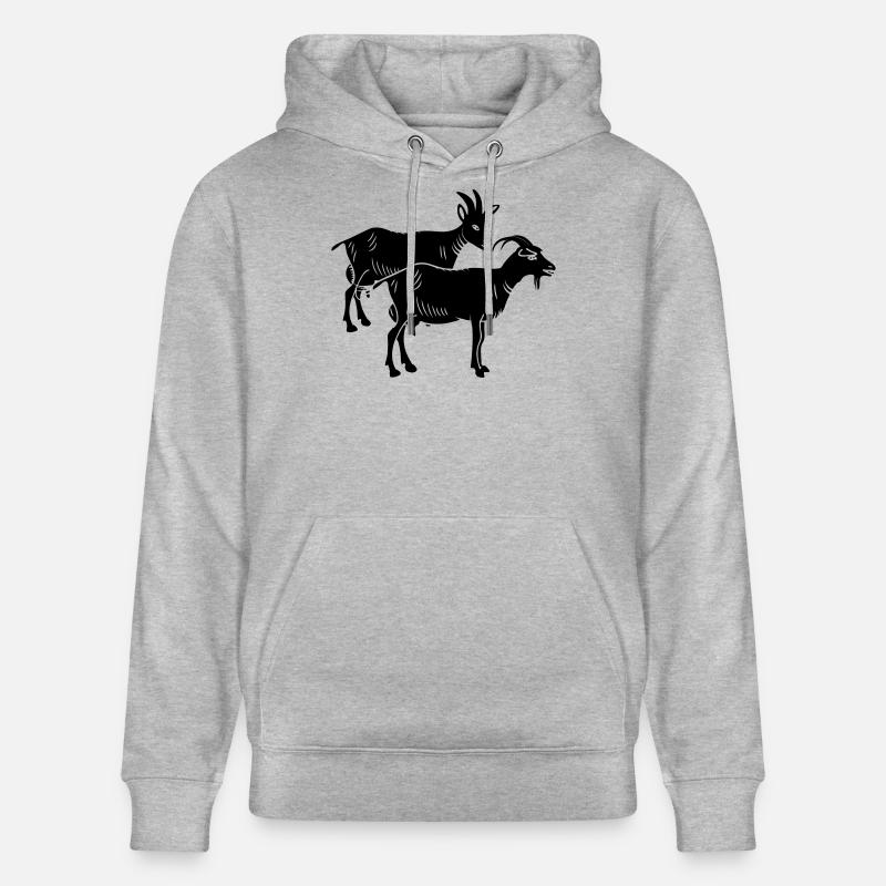 Image de deux ombres de chèvre - Sweat à capuche bio CRUISER Stanley/Stella Unisexe - gris chiné