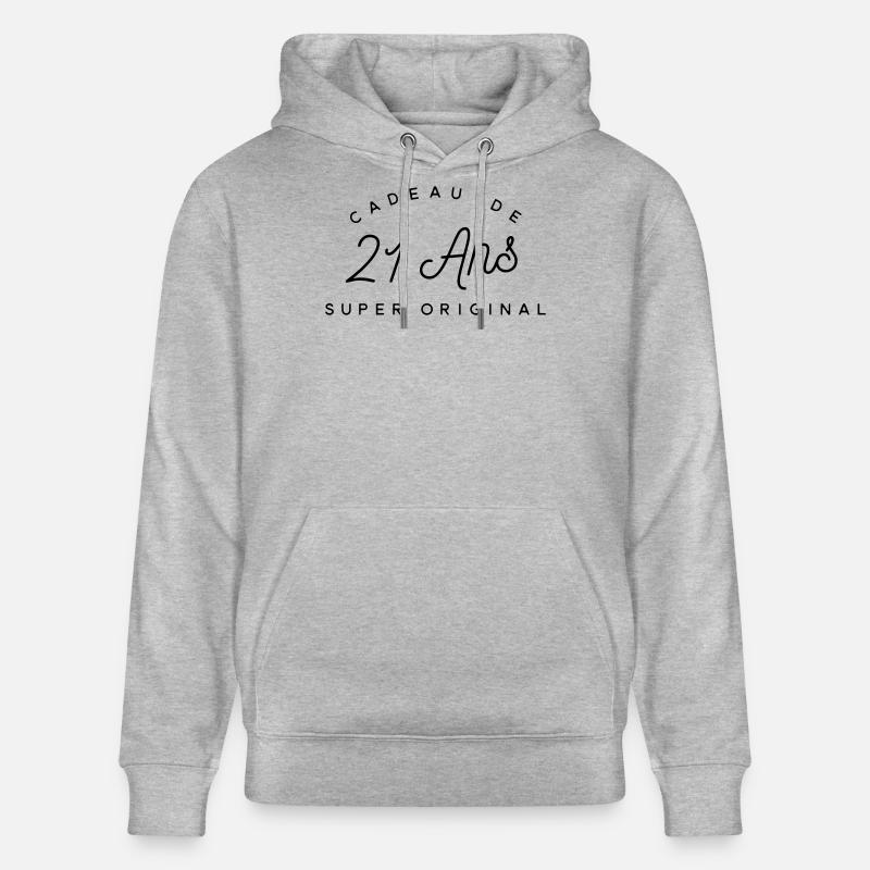 Cadeau 21 ans super original - Sweat à capuche bio CRUISER Stanley/Stella Unisexe - gris chiné