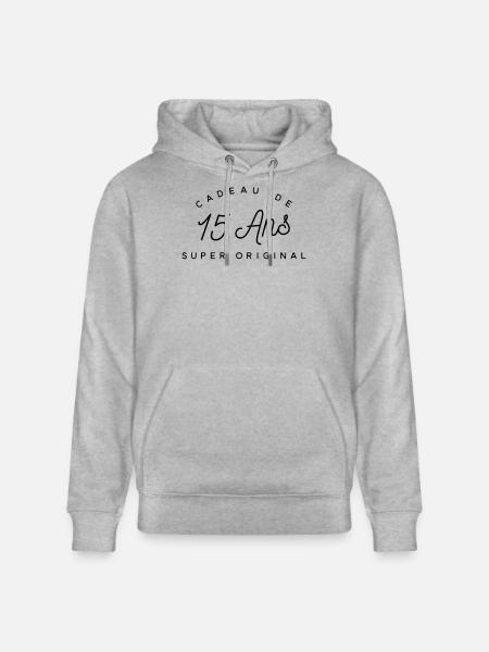 Cadeau 15 ans - Sweat à capuche bio CRUISER Stanley/Stella Unisexe - gris chiné
