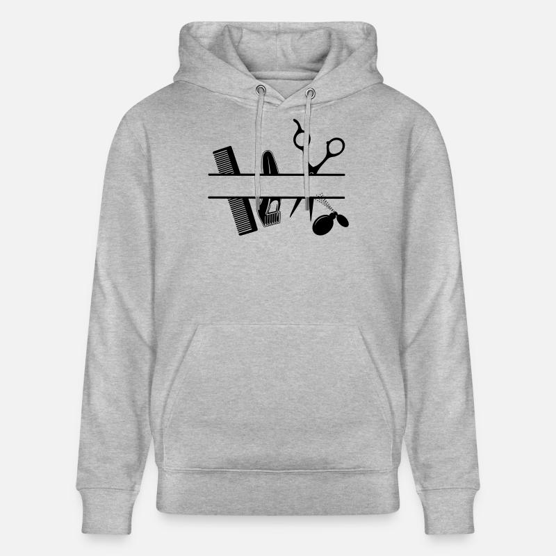 Bannière de texte d’attributs de coiffeurs - Sweat à capuche bio CRUISER Stanley/Stella Unisexe - gris chiné