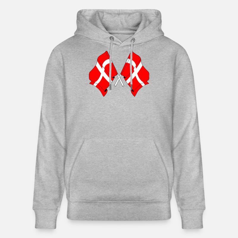 Deux drapeaux Danemark - Sweat à capuche bio CRUISER Stanley/Stella Unisexe - gris chiné