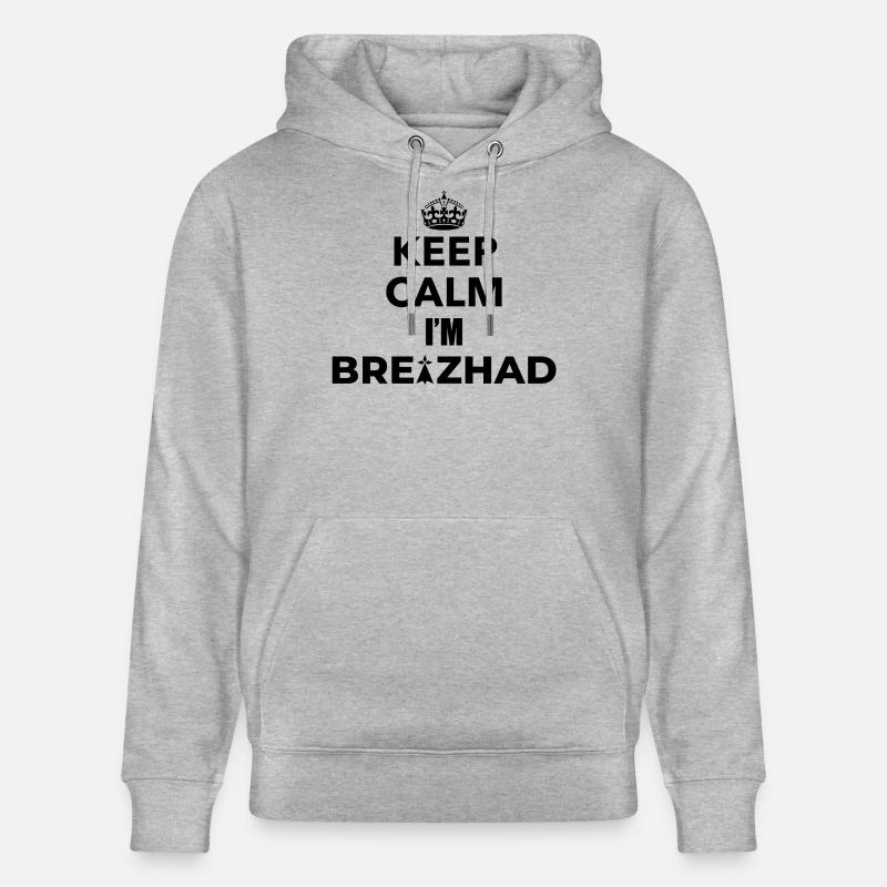 Keep calm i'm Breizhad - Sweat à capuche bio CRUISER Stanley/Stella Unisexe - gris chiné