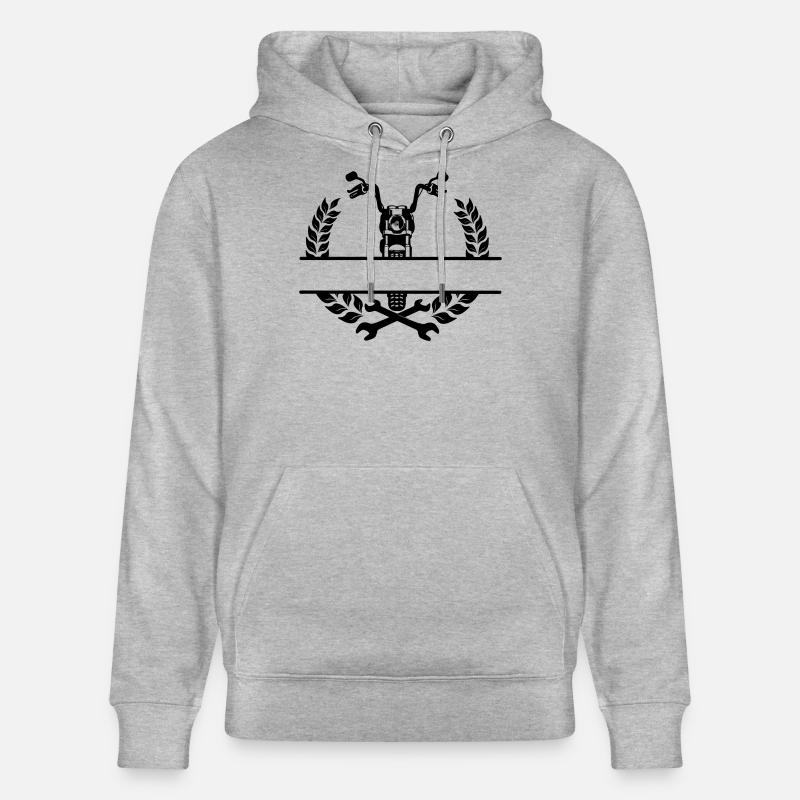 Motorradmechaniker- oder Werkstattlogo - Stanley/Stella Unisex Bio-Hoodie CRUISER  - Grau meliert