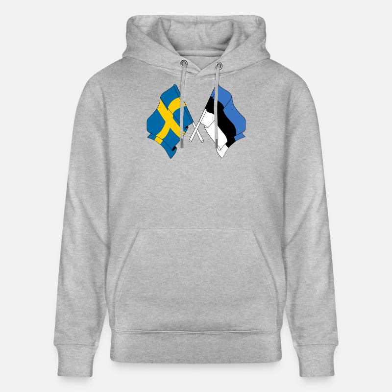 Drapeau Suède, drapeau Estonie - Sweat à capuche bio CRUISER Stanley/Stella Unisexe - gris chiné