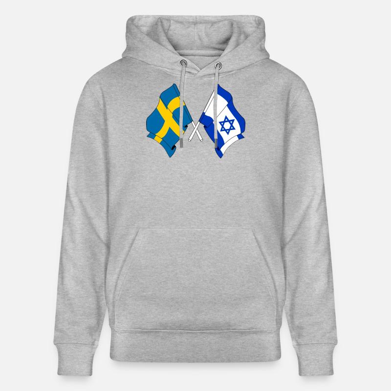 Drapeau de la Suède, drapeau d’Israël - Sweat à capuche bio CRUISER Stanley/Stella Unisexe - gris chiné