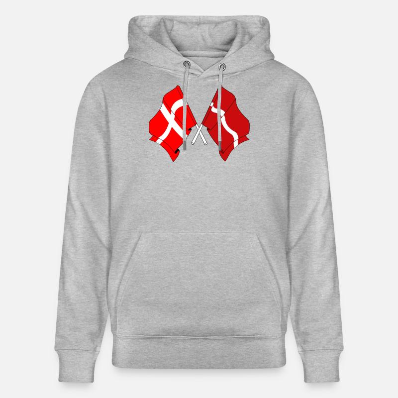 Drapeau Danemark, drapeau Lettonie - Sweat à capuche bio CRUISER Stanley/Stella Unisexe - gris chiné