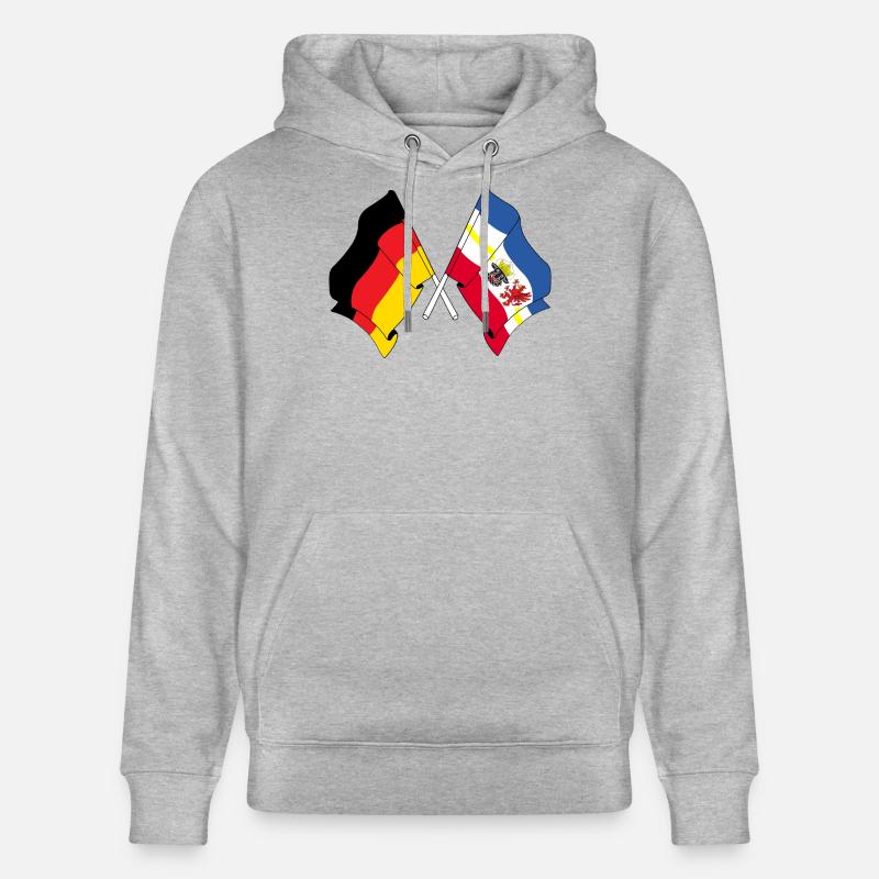 Drapeau Allemagne, Mecklembourg-Poméranie-Occidentale - Sweat à capuche bio CRUISER Stanley/Stella Unisexe - gris chiné