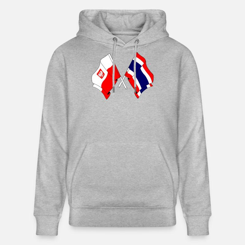 Drapeau Pologne, Thaïlande - Sweat à capuche bio CRUISER Stanley/Stella Unisexe - gris chiné