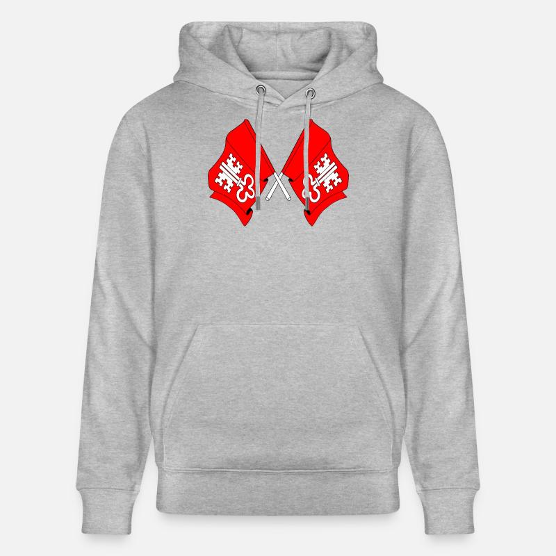 Deux drapeaux Nidwald Suisse - Sweat à capuche bio CRUISER Stanley/Stella Unisexe - gris chiné