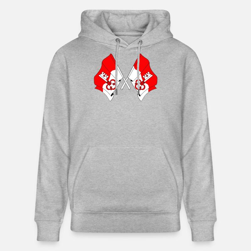 Deux drapeaux d’Obwald Suisse - Sweat à capuche bio CRUISER Stanley/Stella Unisexe - gris chiné