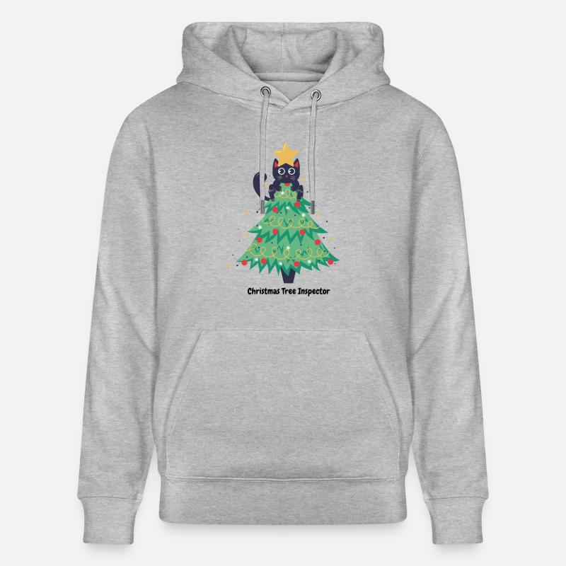 pull de noël chat dans sapin - Sweat à capuche bio CRUISER Stanley/Stella Unisexe - gris chiné