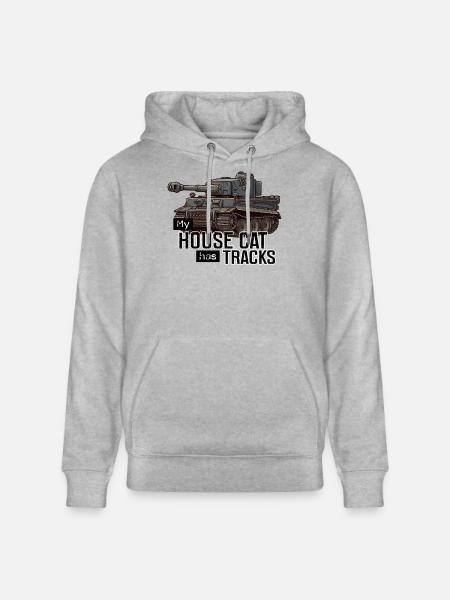 Panzer Tiger I – My House Cat ha cingoli RCCX - Felpa con cappuccio ecologica unisex CRUISER di Stanley/Stella - grigio melange