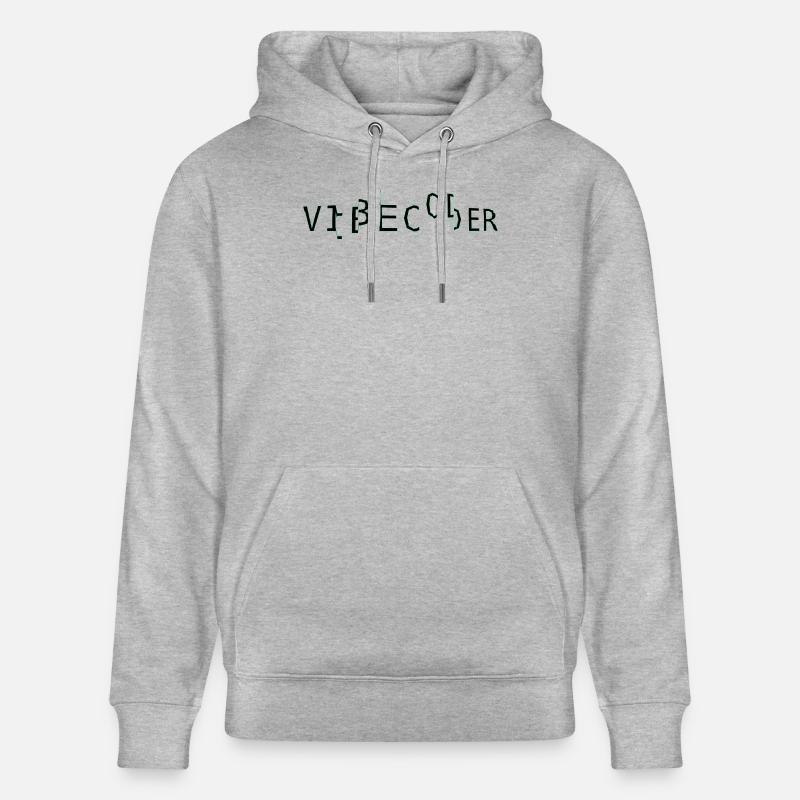 vibecoder_mono glitch - Stanley/Stella CRUISER Unisex Organic Hoodie - heather grey