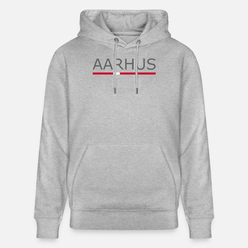Aarhus - Drapeau du Danemark - Danemark - Scandinavie - Sweat à capuche bio CRUISER Stanley/Stella Unisexe - gris chiné