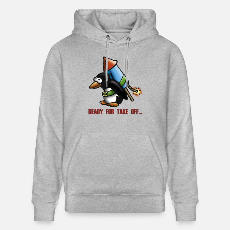 rocket_pinguin_e - Sweat à capuche bio CRUISER Stanley/Stella Unisexe - gris chiné