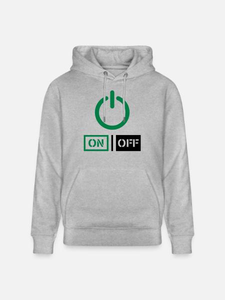On Off Power Schalter Design - Stanley/Stella CRUISER Unisex Organic Hoodie - heather grey