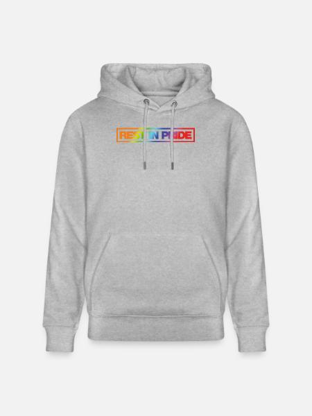 REST IN PRIDE (R.I.P.) Rainbow - Stanley/Stella CRUISER Unisex Organic Hoodie - heather grey