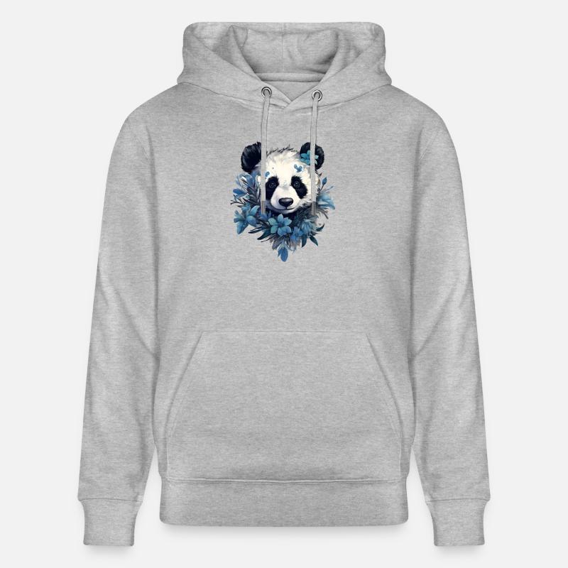 Conception de fleurs de panda - Sweat à capuche bio CRUISER Stanley/Stella Unisexe - gris chiné