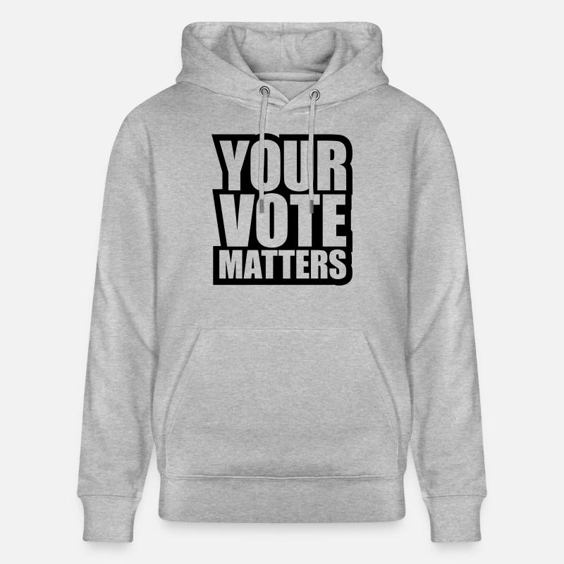 votre vote compte citation - Sweat à capuche bio CRUISER Stanley/Stella Unisexe - gris chiné