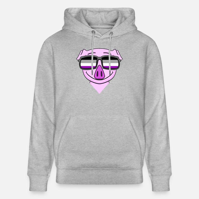 Asexual Lgbt Pig Asexualité - Sweat à capuche bio CRUISER Stanley/Stella Unisexe - gris chiné