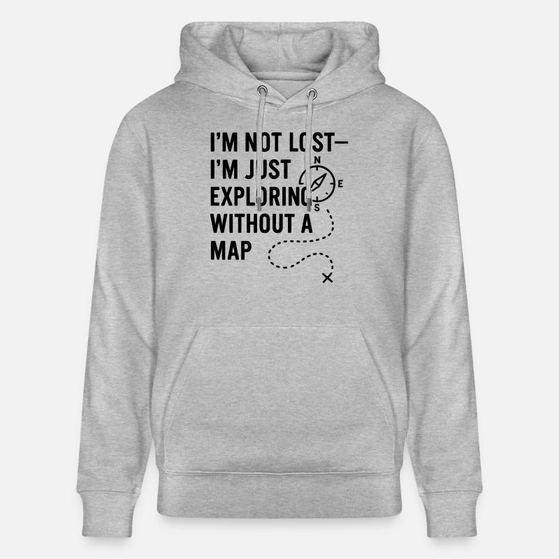 0002 explore without map - Stanley/Stella Unisex Bio-Hoodie CRUISER  - Grau meliert