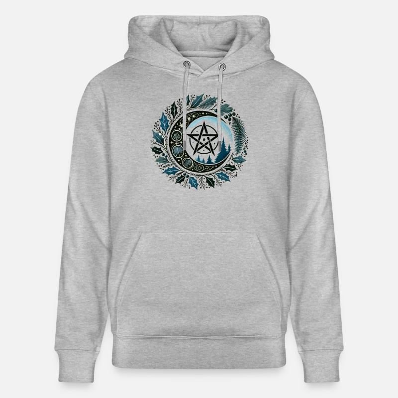 Yule Pentacle - Sweat à capuche bio CRUISER Stanley/Stella Unisexe - gris chiné