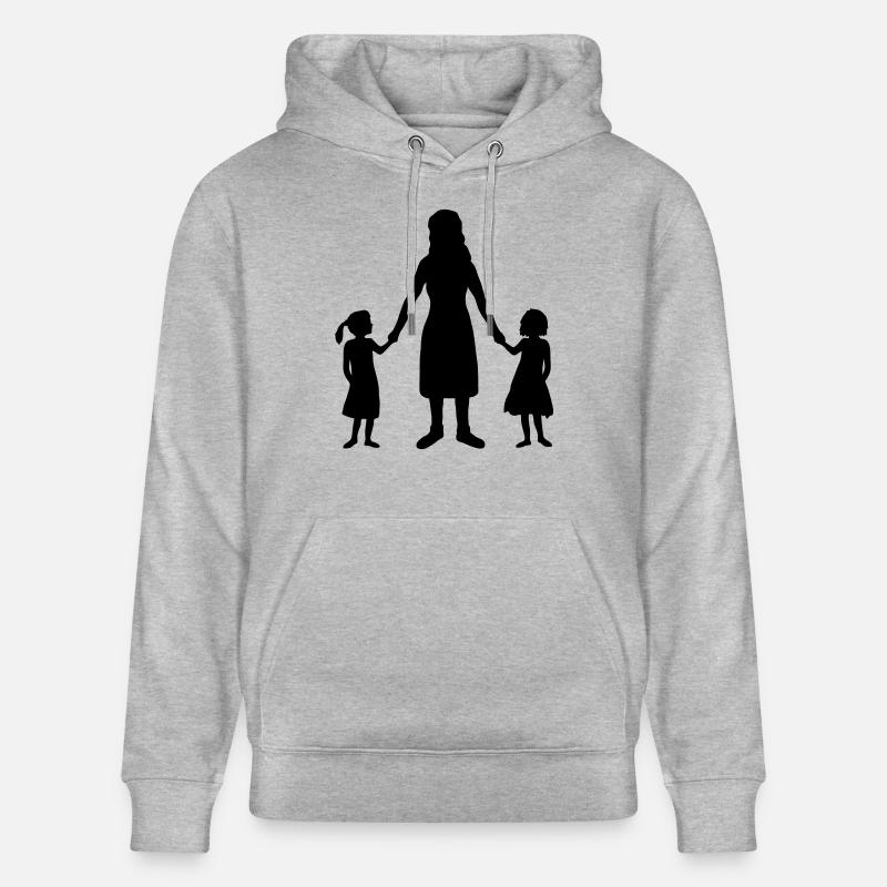 Silhouette 2 Filles Mère - Sweat à capuche bio CRUISER Stanley/Stella Unisexe - gris chiné