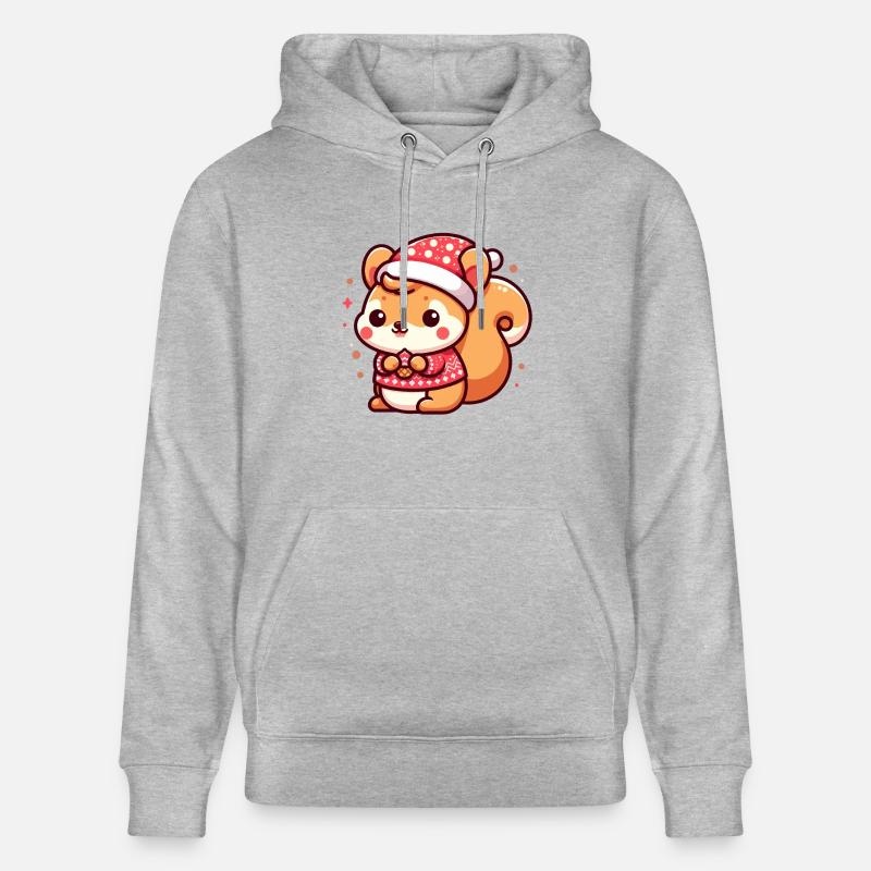 Mignon écureuil de Noël - Sweat à capuche bio CRUISER Stanley/Stella Unisexe - gris chiné