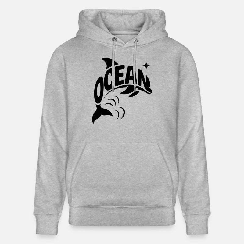 Ocean - Cool Dolphin Ocean Logo - Sweat à capuche bio CRUISER Stanley/Stella Unisexe - gris chiné