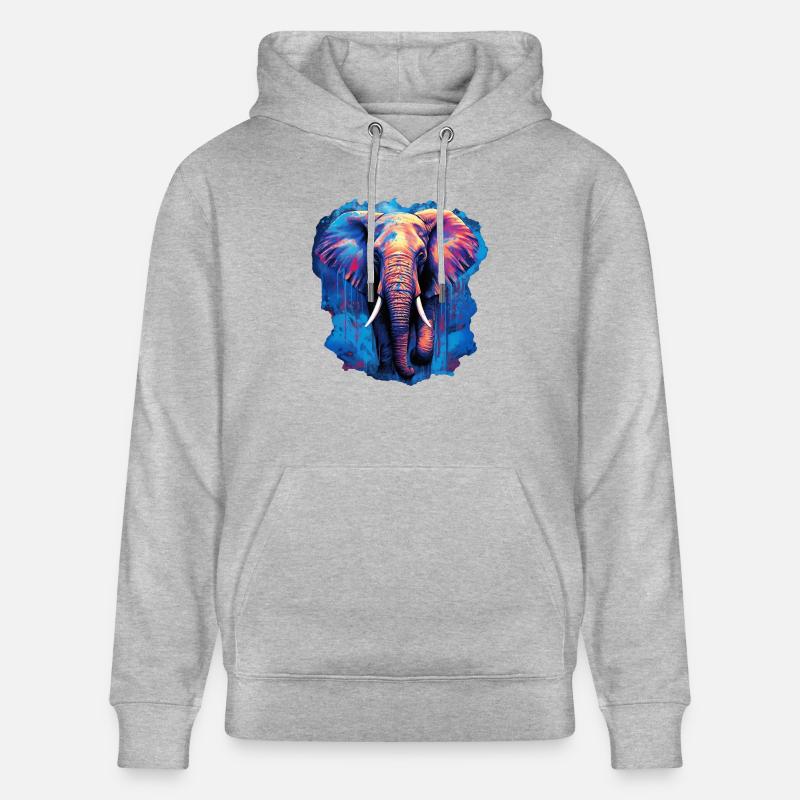 Éléphant - Sweat à capuche bio CRUISER Stanley/Stella Unisexe - gris chiné