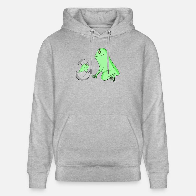 Grenouille avec bébé grenouille - Sweat à capuche bio CRUISER Stanley/Stella Unisexe - gris chiné