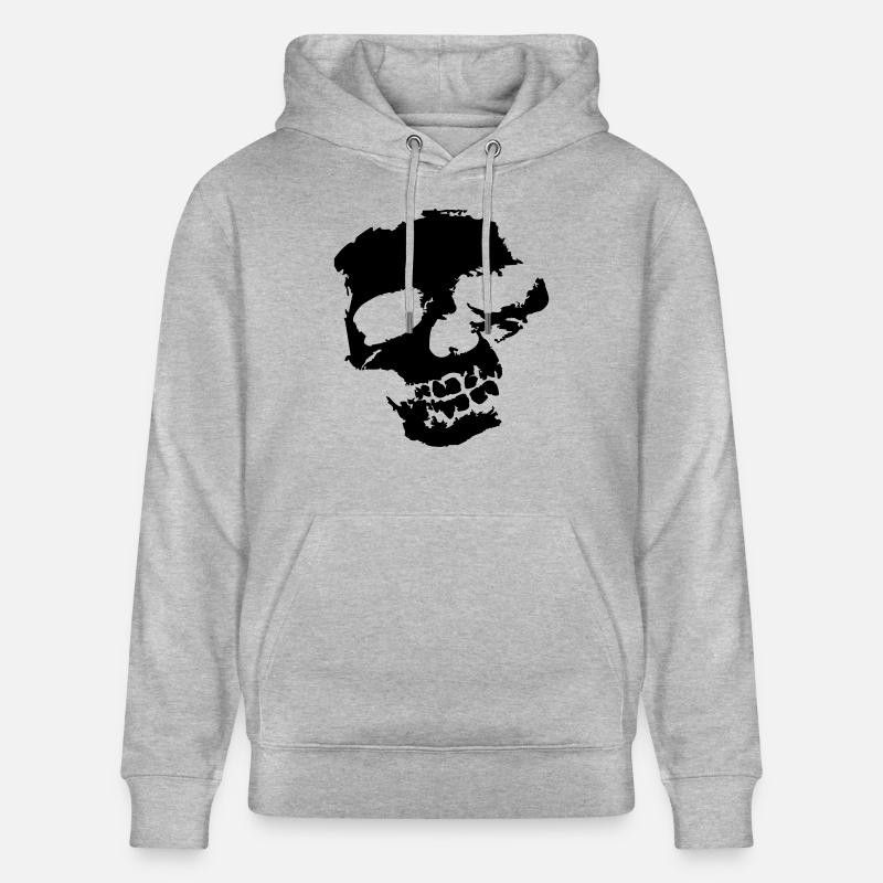 Crâne crâne squelette evil dead - Sweat à capuche bio CRUISER Stanley/Stella Unisexe - gris chiné