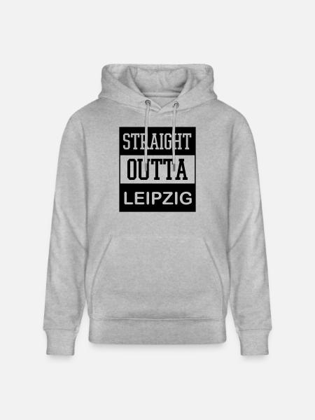 straight_outta_leipzig - Stanley/Stella Unisex Bio-Hoodie CRUISER  - Grau meliert