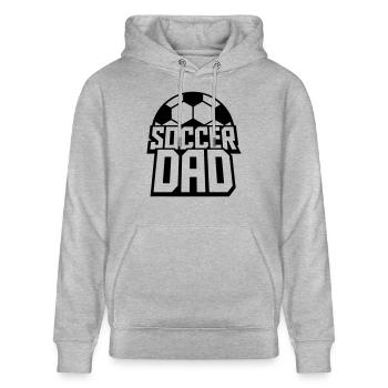 Champion Soccer Dad Logo - Stanley/Stella Unisex Bio-Hoodie CRUISER  - Grau meliert - Vorne - Alina (178cm) & Michal (187cm)