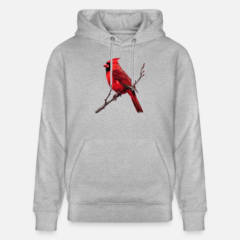 Rotkardinal Vogel - Stanley/Stella Unisex Bio-Hoodie CRUISER - Grau meliert