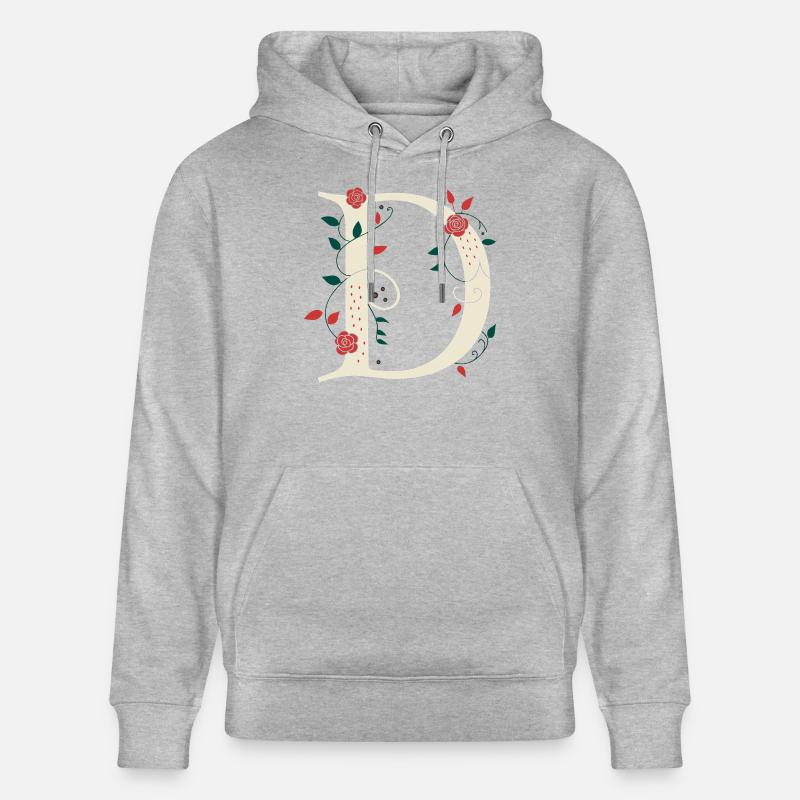 Buchstabe D Monogramm Retro - Stanley/Stella Unisex Bio-Hoodie CRUISER  - Grau meliert