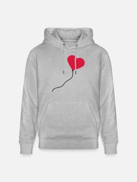 herzluftballon_2c - Stanley/Stella CRUISER Unisex Organic Hoodie - heather grey
