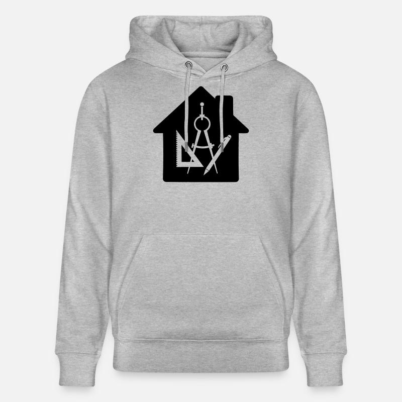 Logo maison d’architecte dessin 2 - Sweat à capuche bio CRUISER Stanley/Stella Unisexe - gris chiné