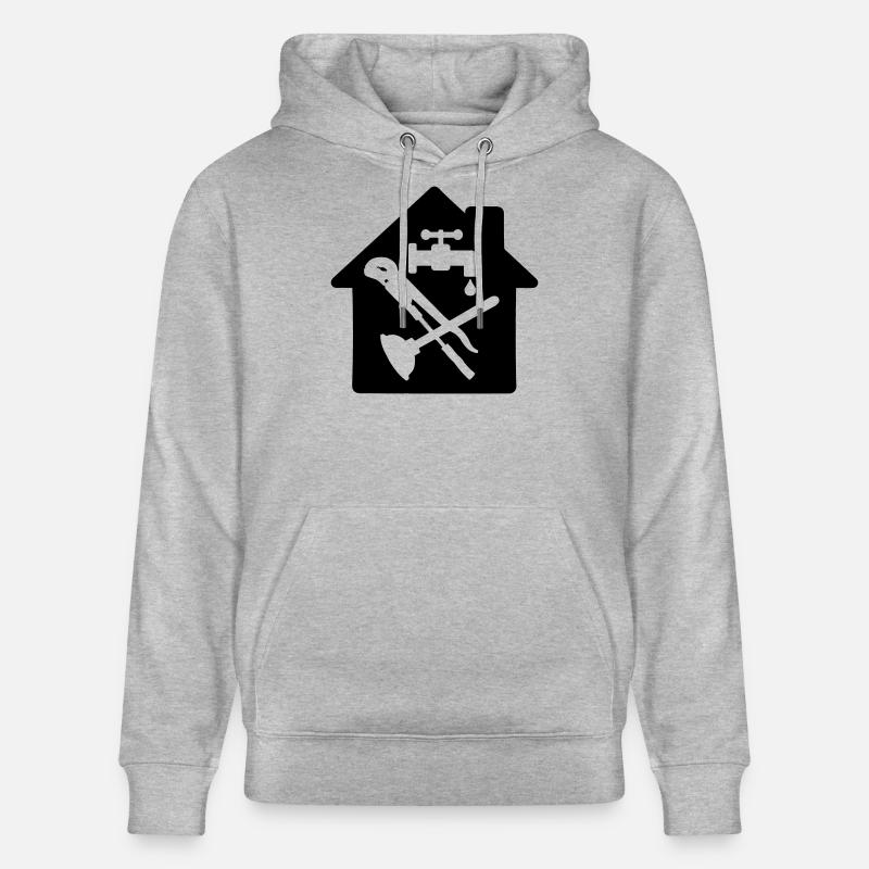 Plombier logo d’outil dans le chalet - Sweat à capuche bio CRUISER Stanley/Stella Unisexe - gris chiné