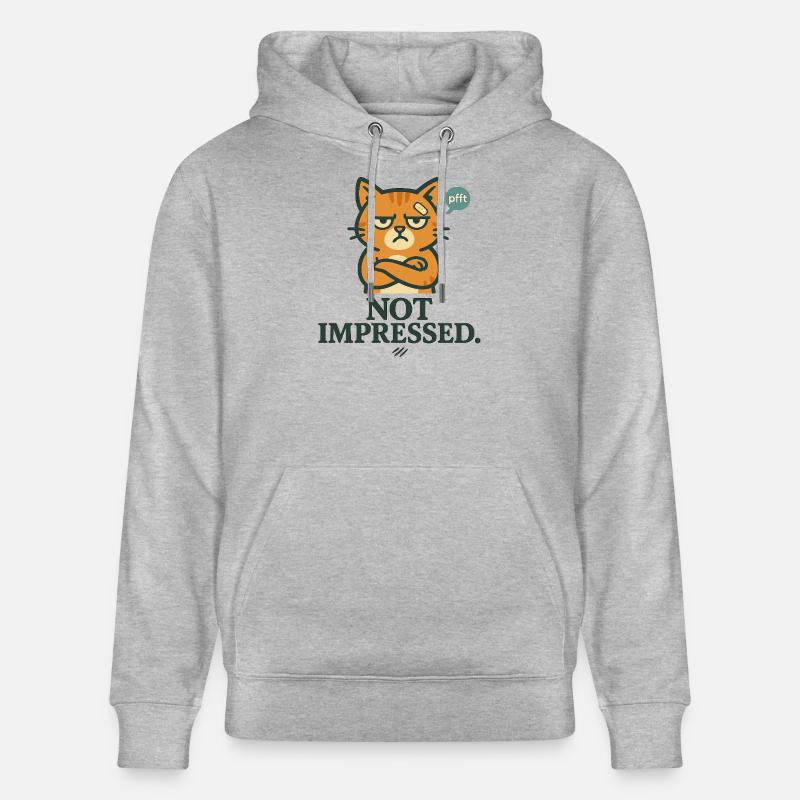 Pas impressionné - Chat - Sweat à capuche bio CRUISER Stanley/Stella Unisexe - gris chiné