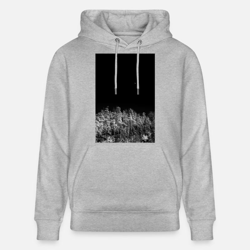Forêt nocturne en tons monochromes - Sweat à capuche bio CRUISER Stanley/Stella Unisexe - gris chiné