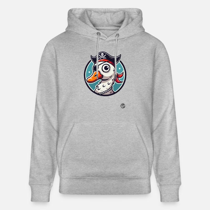 Oie pirate avec cache-œil - Sweat à capuche bio CRUISER Stanley/Stella Unisexe - gris chiné