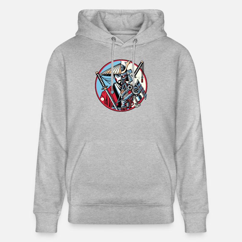 Samurai-Ronin oder Mecha-Shogun - Stanley/Stella Unisex Bio-Hoodie CRUISER  - Grau meliert