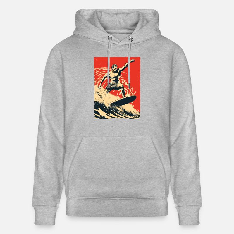 Surf rétro à l’ancienne - Sweat à capuche bio CRUISER Stanley/Stella Unisexe - gris chiné