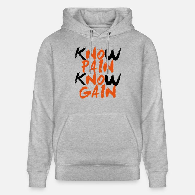 No Pain No Gain - Sweat à capuche bio CRUISER Stanley/Stella Unisexe - gris chiné